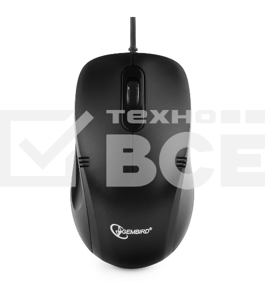 Мышь проводная Gembird MOP-100 черный, 1000 dpi, USB, кнопки - 3