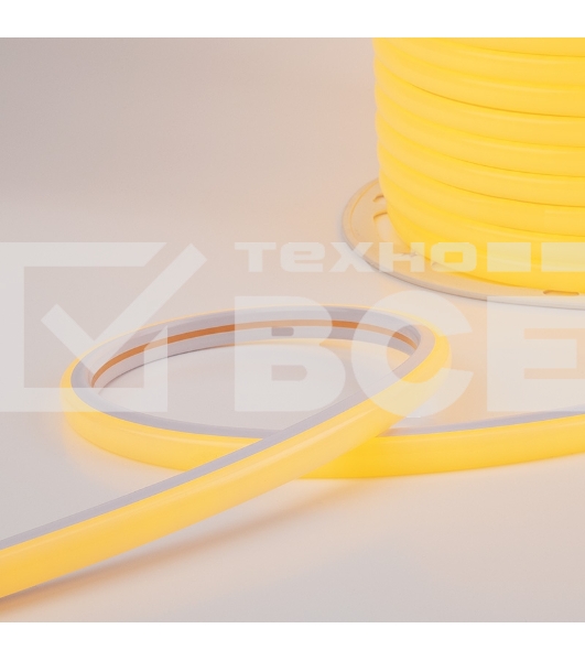 Гибкий неон LED SMD, форма – D, 16х16 мм, желтый, 120 LED/м, бухта 50 м