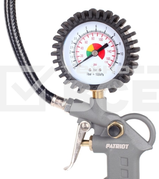 Пистолет для накачки шин PATRIOT GN 60D 10бар шланг360мм манометр63мм быстросъем