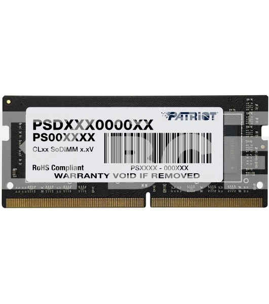 Оперативная память Patriot Signature, DDR4, 16GB (1x16 GB), 3200 MHz, CL22, SO-DIMM