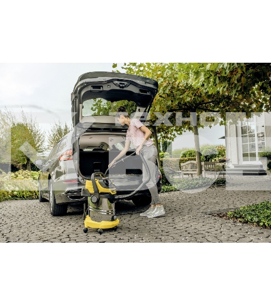 Строительный пылесос Karcher WD 6 P S V-30/6/22/T желтый, 1300 Вт, уборка сухая/сбор воды, пылесборник мешок/контейнер, 30 л