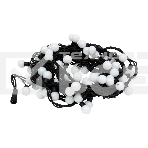 Гирлянда Мультишарики Ø23мм, 10м, 80 LED ТЕПЛЫЙ БЕЛЫЙ, черный Каучук, IP67, постоянное свечение, 230В соединяется NEON-NIGHT (нужен шнур питания 315-000), фото 1