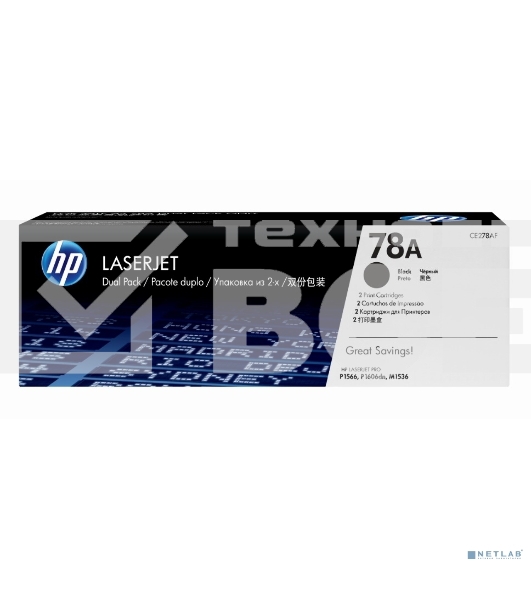 Картридж лазерный двойная упаковка HP CE278AF/CE278AD черный для LJ 1566/1606dn/1536dnf (2 х 2100 стр)