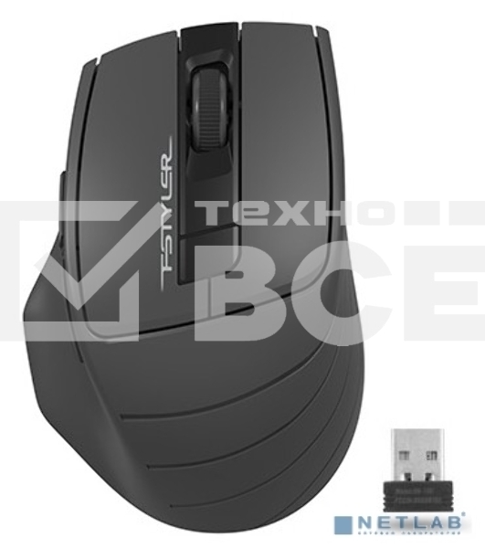 Мышь беспроводная A4Tech Fstyler FG30S серый, 2000 dpi, радиоканал, USB, кнопки - 6