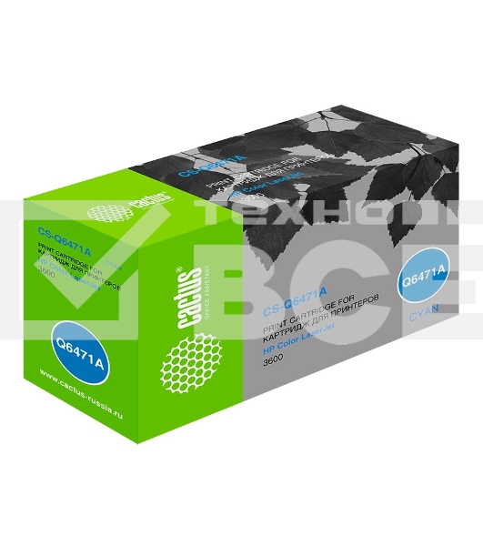 Картридж лазерный Cactus CS-Q6471A голубой (4000 стр.) для HP Color LaserJet 3600