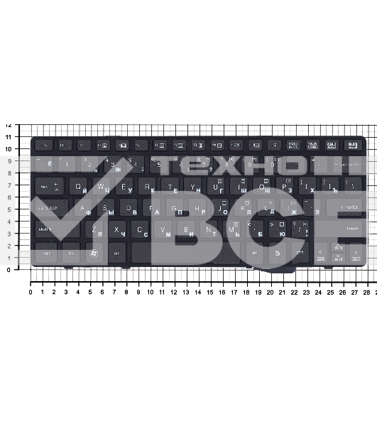 Клавиатура для ноутбука HP Elitebook 2560P 2570P черная с черной рамкой