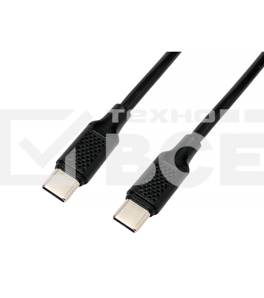 Кабель USB2.0 Cablexpert CC-USB2-CMCM-60-1.8M, Type-C/Type-C, 3A, 60Вт, PD/QC3.0, медь, 1.8м, черный, пакет