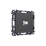 Комплект механизм TV розетки SAT 5-2400MHz 3.5dB ALFA Графит мягкое касание QUANT (AP9130, VM215) MA913050, фото 1