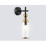 Настенный светильник Ambrella light LH55260 BK/BS/CL черный/латунь/прозрачный E14 max 40W 140*80*310, фото7