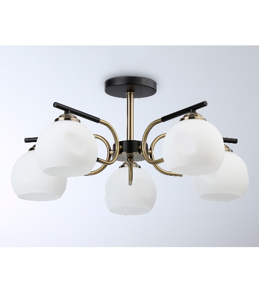 Светильник Ambrella light TR303312/5 BK/SB/FR черный/бронза/белый матовый E27*5 max 60W D560*250