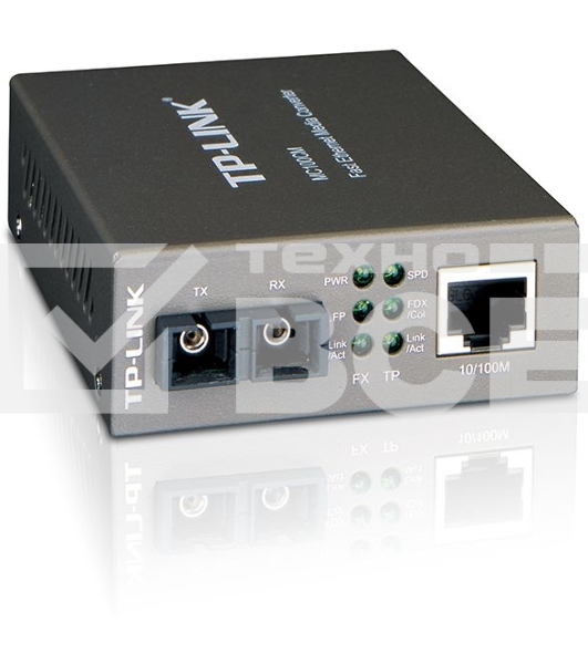 Медиаконвертер TP-Link SMB MC100CM 10/100Mbps RJ45 to 100Mbps multi-mode SC fiber Converter, Full-duplex,up to 2Km, switching power adapter, chassis mountable