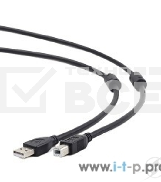 Кабель Gembird/Cablexpert CCF2-USB2-AMBM-15 USB 2.0 Pro Кабель , AM/BM, 4.5м, экран,2феррит.кольца, черный, пакет