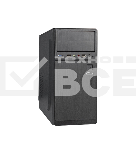 Корпус Miditower ExeGate XP-402U Black, ATX, <XP600, Black,120mm>, 2*USB+1*USB3.0, Audio