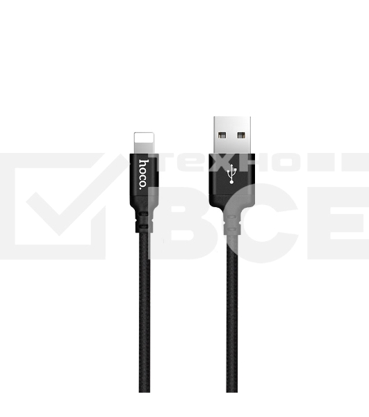 Кабель HOCO X14 USB 2.0, AM/Lightning M, черный, 1м