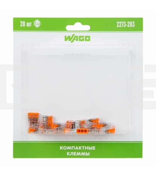Клемма 3-х проводн. для распред. короб. (без п) 2273-203 (уп.6шт) WAGO 07-5132-06