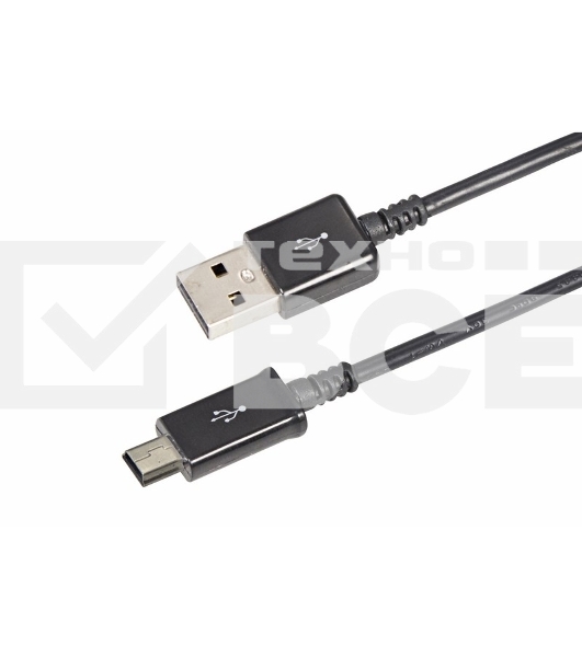 Кабель USB miniUSB длинный штекер 1 м черный