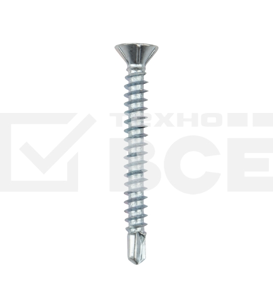 Саморез оконный KRANZ сверло, 3.9х35, белый цинк, короб (500 шт./уп.)
