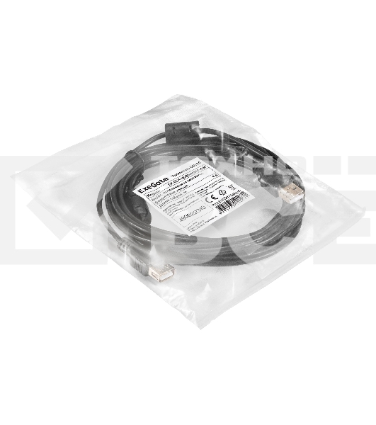 Удлинитель USB 2.0 ExeGate EX-CCF-USB2-AMAF-4.5F (Am/Af, позолоченные контакты, ферритовые кольца, 4,5м)