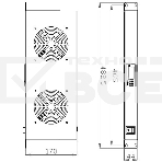 Модуль вентиляторный NTSS (NTSS-FAN2/19T) 2 вент. с термостатом с контроллером серый (упак.:1шт), фото 1