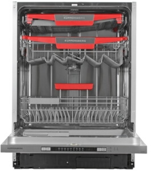Встраиваемая посудомоечная машина Kuppersberg GLM 6080 Полноразмерная, 60 см, 14 комплектов, 7 программ, внутреннее освещение, автоматическое открывание дверцы, 3 корзины, луч на полу, уровень шума 49 дБ, А+++