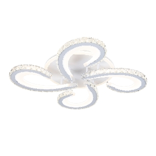 Потолочный светодиодный светильник Ambrella light FA1702/4 WH/CH белый/хром 121W 3000K-6400K 560*560*90 (ПДУ РАДИО 2.4G)