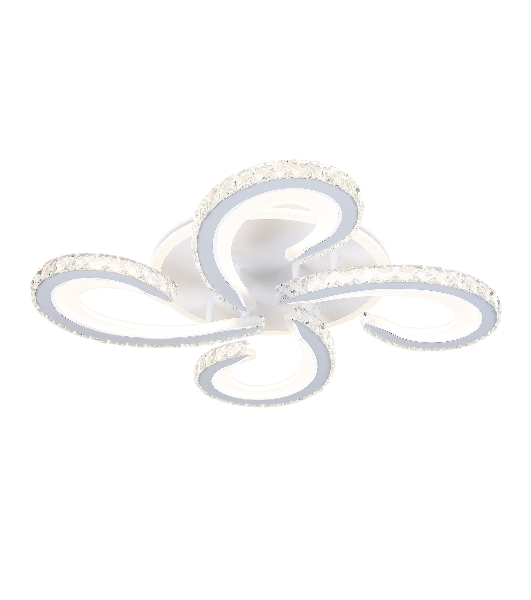 Потолочный светодиодный светильник Ambrella light FA1702/4 WH/CH белый/хром 121W 3000K-6400K 560*560*90 (ПДУ РАДИО 2.4G)