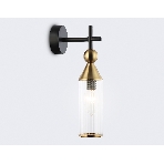 Настенный светильник Ambrella light LH55260 BK/BS/CL черный/латунь/прозрачный E14 max 40W 140*80*310, фото6