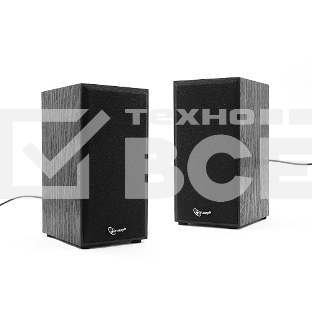 Колонки Gembird SPK-203, черный МДФ,2х3 Вт, регулятор громкости, USB