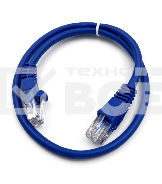 Патч-корд Buro cat5E molded 0.5м голубой RJ-45 (m)-RJ-45 (m)
