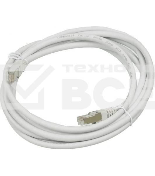 Патч-корд LANMASTER LSZH FTP кат.6A, 2.0 м, серый