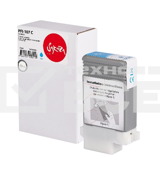 Струйный картридж Sakura 6706B001 ( PFI-107 C) для Canon, голубой, 130 мл.
