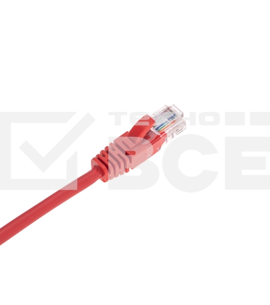 Патч-корд U/UTP, CAT 5e, RJ45-RJ45, 26AWG, ZH нг(А)-HF, красный, 0,3м Rexant
