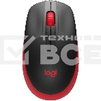 Мышь беспроводная Logitech M190 черный/красный, 1000 dpi, радиоканал, USB, кнопки - 3, фото3
