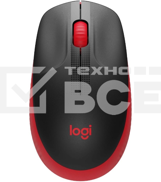 Мышь беспроводная Logitech M190 черный/красный, 1000 dpi, радиоканал, USB, кнопки - 3