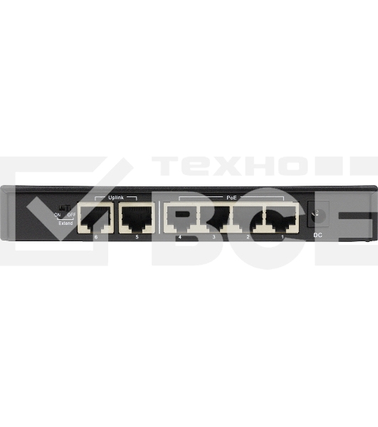 Неуправляемый PoE-коммутатор ORIGO OS1206P/60W/A1A 4x100Base-TX PoE+, 2x100Base-TX, PoE-бюджет 60 Вт, корпус металл