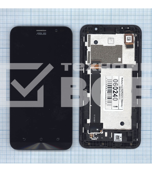 Дисплей для Asus ZenFone Go ZB551KL черный с рамкой