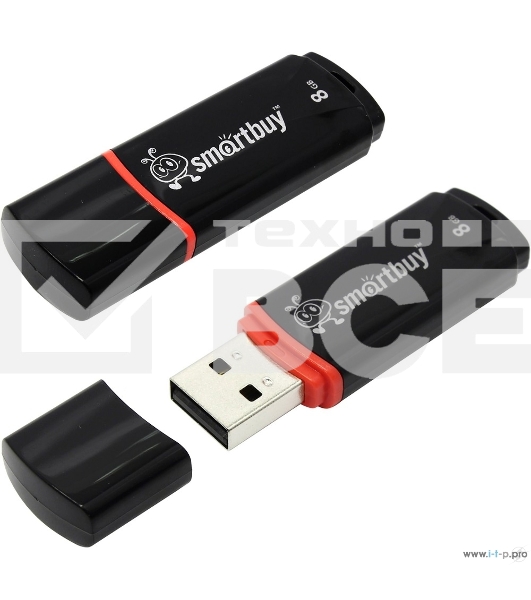 Флешка USB Smartbuy R/W Crown черный SB8 GbCRW-K, 8 Gb