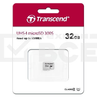Флеш карта microSD 32GB Transcend microSDHC Class 10 UHS-1 U1, (без адаптера), TLC