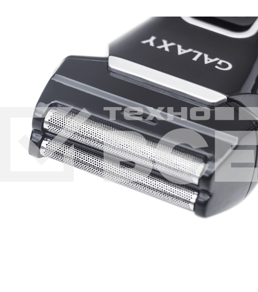 Электробритва Galaxy Line GL 4200, черный, аккумуляторная, сетки из ультратонкой японской стали, два независимых подвижных лезвия, плавающая головка, возможность промывки блока ножей и сеток, встроенный триммер для подравнивания висков, индикатор заряда, реверсная работа ножей, время непрерывной работы 45мин, дополнительный режущий блок и сетка в комплекте, щетка для чистки