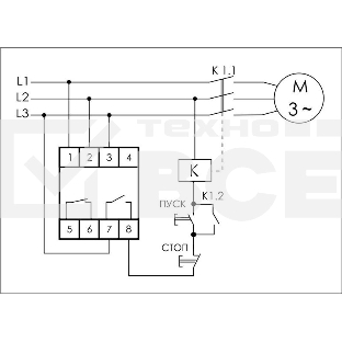 Реле контроля фаз для сетей с изолированной нейтралью CKF-11 (монтаж на DIN-рейке 35мм; регулировка задержки отключения; контроль чередования фаз; 3х400В 8А 1Z 1R IP20)(аналог ЕЛ-11Е) F&F EA04.004.003