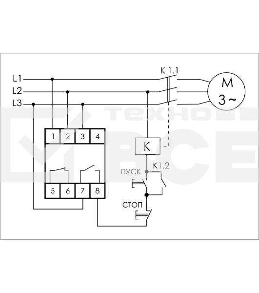 Реле контроля фаз для сетей с изолированной нейтралью CKF-11 (монтаж на DIN-рейке 35мм; регулировка задержки отключения; контроль чередования фаз; 3х400В 8А 1Z 1R IP20)(аналог ЕЛ-11Е) F&F EA04.004.003