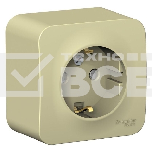 Розетка ОП BLANCA 16А 250В защ. шторки с заземл. изол. пласт. беж. SchE BLNRA011117