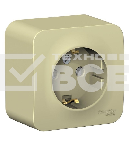 Розетка ОП BLANCA 16А 250В защ. шторки с заземл. изол. пласт. беж. SchE BLNRA011117