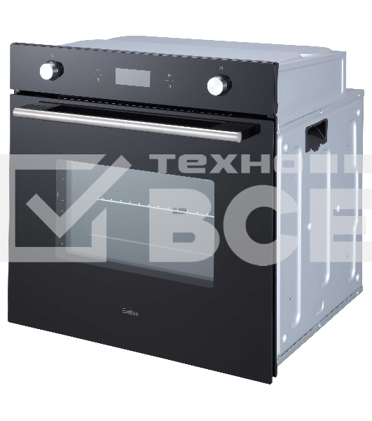 Духовой шкаф встраиваемый полноразмерный Evelux EO 650 PB, 60 см, 9 режимов, 70л, черное стекло