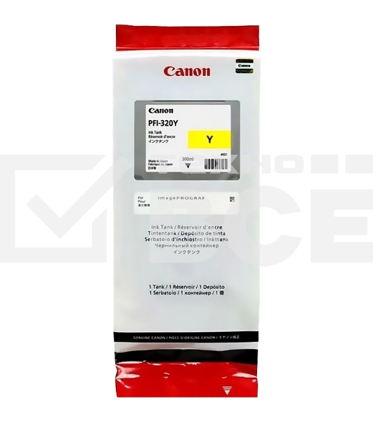Картридж струйный Canon PFI-320 Y 2893C001 желтый (300мл) для Canon Canon imagePROGRAF TM-200/205