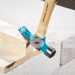 Молоток-гвоздодер,280 г, угол 75, магнит, обрезиненная рукоятка AMERICAN HICKORY GROSS