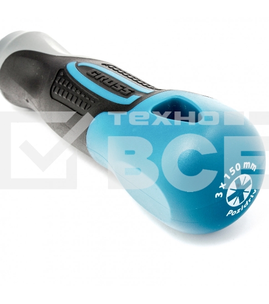 Отвертка GROSS 12163 PZ3 x 150 ммS2, трехкомпонентная ручка