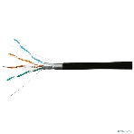Кабель SkyNet Premium FTP outdoor 4x2x0,51 на тросу, медный, FLUKE TEST, кат.5e, однож., 100 м, box, черный CSP-FTP-4-CU-OUTR/100, фото 1