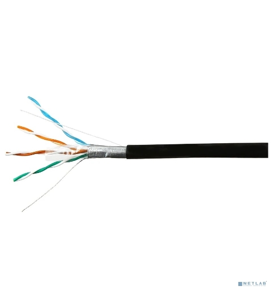 Кабель SkyNet Premium FTP outdoor 4x2x0,51 на тросу, медный, FLUKE TEST, кат.5e, однож., 100 м, box, черный CSP-FTP-4-CU-OUTR/100
