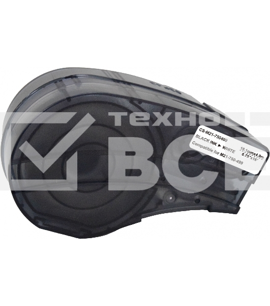 Картридж ленточный Cactus CS-M21-750499 черный шрифт, белый фон (19.1 мм, 4.9 м) для Brady BMP21-PLUS, BMP21-LAB